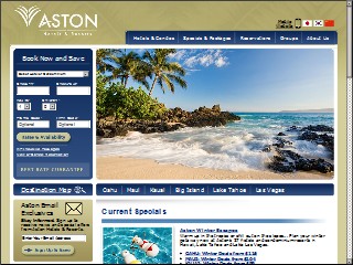 Web site www.astonhotels.com, Maui Lu Resort