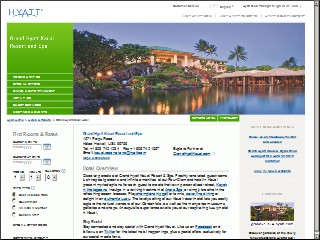 Web site www.kauai.hyatt.com, Hyatt Regency Resorts