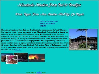 Web site www.macadamiameadows.com, Big Island Bed & Breakfast