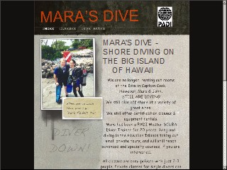 Web site www.marasdive.com, Mara's Dive Bed & Breakfast