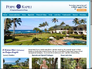 Web site www.poipu-kapili.com, Poipu Ocean View Resorts Inc