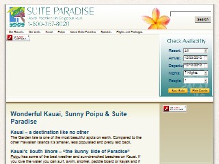 Web site www.suiteparadise.com, Suite Paradise