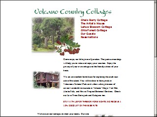 Web site www.volcanocottages.com, Volcano Country Cottages