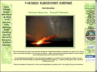Web site www.volcanoretreat.com, Volcano Rainforest Retreat